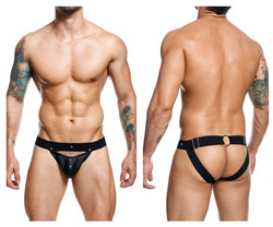 MaleBasics Men's Underwear DMBL04 DNGEON Peakaboo Jockstrap Color Black thumbnail 1