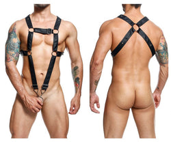 MaleBasics Men's Underwear DMBL07 DNGEON Cross Cockring Harness Color Black thumbnail 1