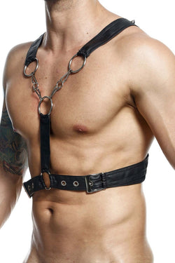 MaleBasics Men's Lingerie DMBL09 DNGEON Cross Chain Harness Color Black thumbnail 4
