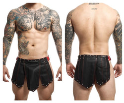 MaleBasics Men's Lingerie DMBL10 DNGEON Roman Skirt Color Black-Red thumbnail 1