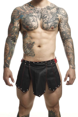 MaleBasics Men's Lingerie DMBL10 DNGEON Roman Skirt Color Black-Red thumbnail 2