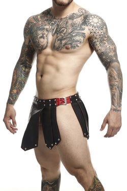 MaleBasics Men's Lingerie DMBL10 DNGEON Roman Skirt Color Black-Red thumbnail 4