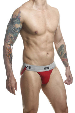 MaleBasics Men's Underwear MBL107 MOB Classic Fetish Jock 3 Inches Jockstrap Color Red thumbnail 4