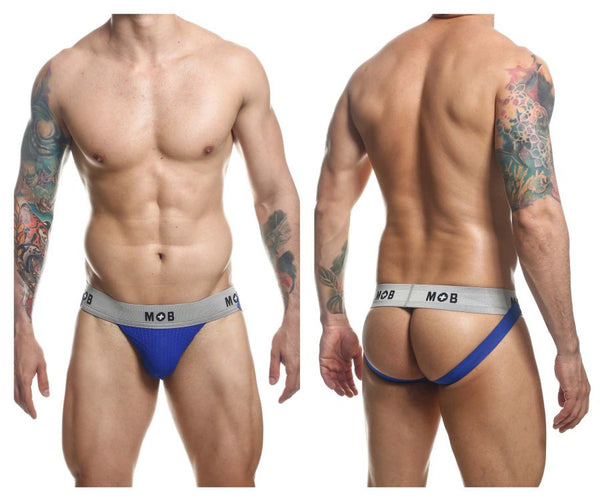 MaleBasics Men's Underwear MBL107 MOB Classic Fetish Jock 3 Inches Jockstrap Color Royal