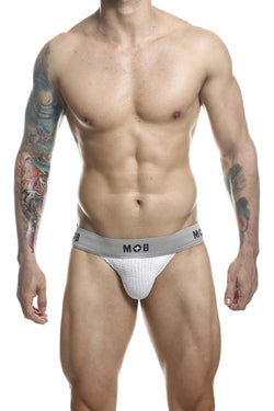 MaleBasics Men's Underwear MBL107 MOB Classic Fetish Jock 3 Inches Jockstrap Color White thumbnail 2