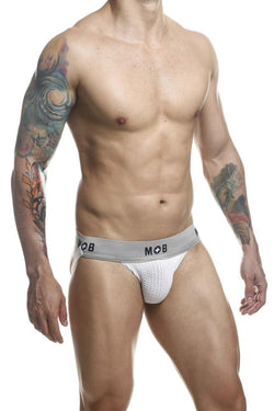 MaleBasics Men's Underwear MBL107 MOB Classic Fetish Jock 3 Inches Jockstrap Color White thumbnail 4