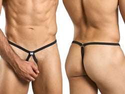 MaleBasics Men's Underwear MBL24 Tear Drop Thongs Color Black thumbnail 1