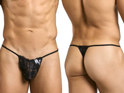 MaleBasics Men's Underwear MBL27 Lace Thongs Color Black thumbnail 1