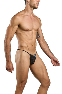 MaleBasics Men's Underwear MBL27 Lace Thongs Color Black thumbnail 4