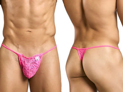 MaleBasics Men's Underwear MBL27 Lace Thongs Color Hot Pink thumbnail 1