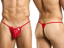 MaleBasics Men's Underwear MBL27 Lace Thongs Color Red thumbnail 1