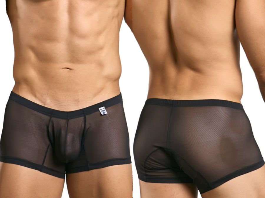 MaleBasics Men's Underwear MBL78 Lace Trunks Color Black Mesh