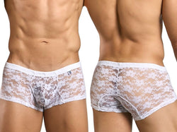 MaleBasics Men's Underwear MBL78 Lace Trunks Color White Lace thumbnail 1