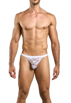 MaleBasics Men's Underwear MBL82 Sexy Jockstrap Color White Lace thumbnail 2