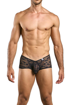 MaleBasics Men's Underwear MBL83 Loop Cheeky Trunks Color Black Lace thumbnail 2