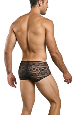 MaleBasics Men's Underwear MBL83 Loop Cheeky Trunks Color Black Lace thumbnail 3