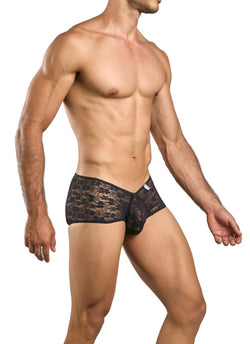 MaleBasics Men's Underwear MBL83 Loop Cheeky Trunks Color Black Lace thumbnail 4