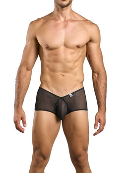MaleBasics Men's Underwear MBL83 Loop Cheeky Trunks Color Black Mesh thumbnail 2