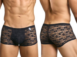 MaleBasics Men's Underwear MBL84 Classic Pouch Trunks Color Black Lace thumbnail 1