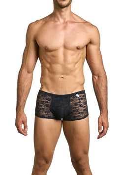 MaleBasics Men's Underwear MBL84 Classic Pouch Trunks Color Black Lace thumbnail 2