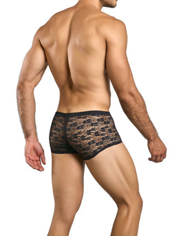 MaleBasics Men's Underwear MBL84 Classic Pouch Trunks Color Black Lace thumbnail 3
