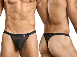MaleBasics Men's Underwear MBL85 Y Sexy Thongs Color Black Mesh thumbnail 1