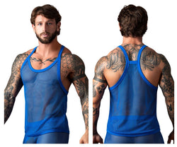 Male Power Men's Underwear 110-11C Fishnet 2 Tank Top Color Royal thumbnail 1