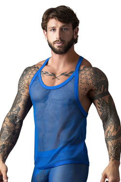 Male Power Men's Underwear 110-11C Fishnet 2 Tank Top Color Royal thumbnail 2