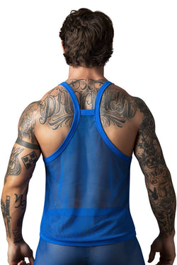Male Power Men's Underwear 110-11C Fishnet 2 Tank Top Color Royal thumbnail 3