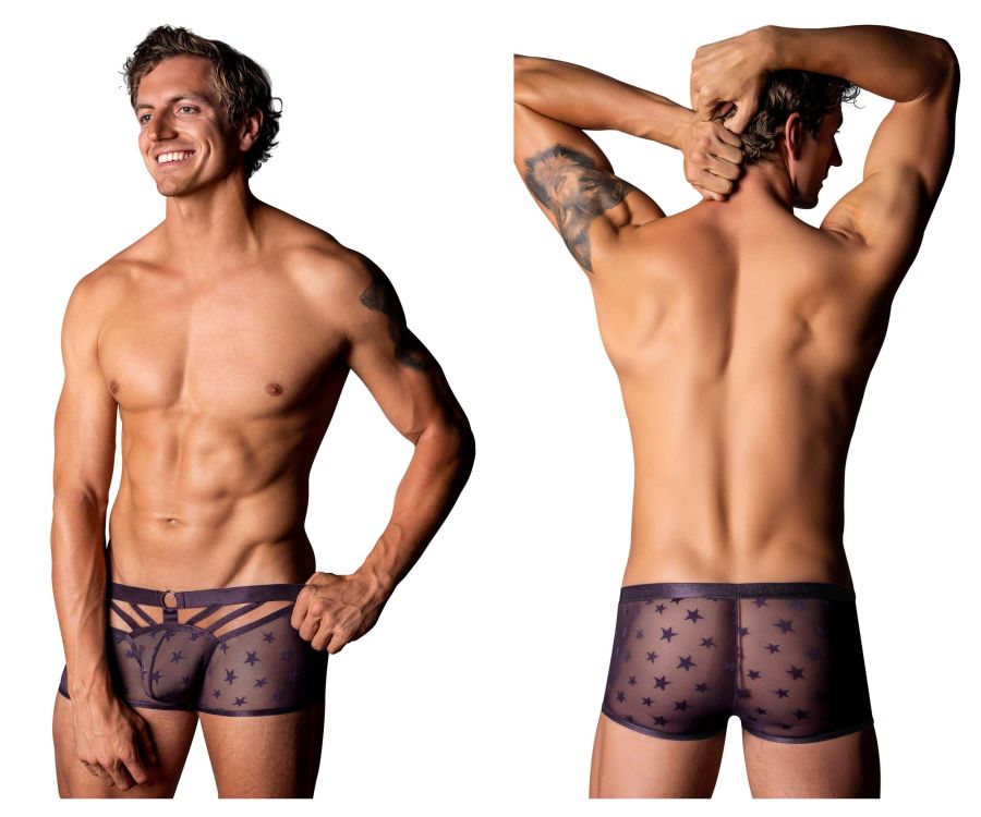 Male Power Men's Underwear 122-291 Love Star Short with Ring Color Purple
