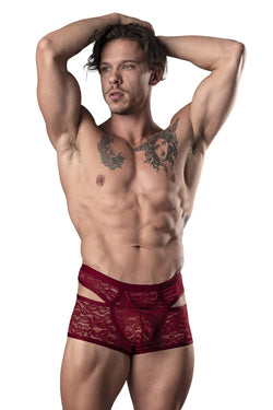 Male Power Men's Underwear 126-289 Lucifer Cut Out Short Color Burgundy thumbnail 2