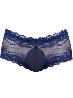 Male Power Men's Underwear 127-280 Sassy Lace Mini Short Sheer Pouch Color Navy thumbnail 4