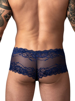 Male Power Men's Underwear 127-280 Sassy Lace Mini Short Sheer Pouch Color Navy thumbnail 3