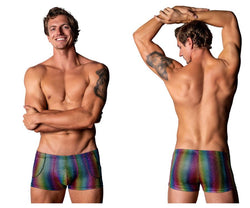 Male Power Men's Underwear 132-297 Pack N Play Pocket Short Color Rainbow thumbnail 1