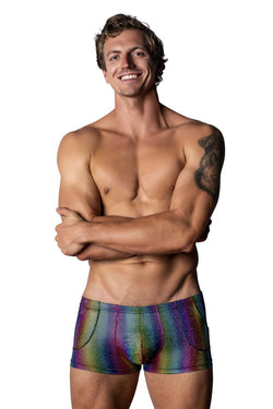 Male Power Men's Underwear 132-297 Pack N Play Pocket Short Color Rainbow thumbnail 2