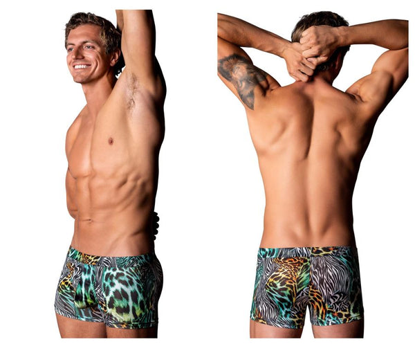 Male Power Men's Underwear 143-295 Go Wild Uplift Mini Short Color Multi Animal