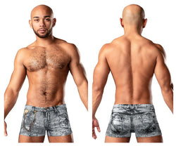 Male Power Men's Underwear 145-286 Dirty Denim Mini Short Color Denim Print thumbnail 1