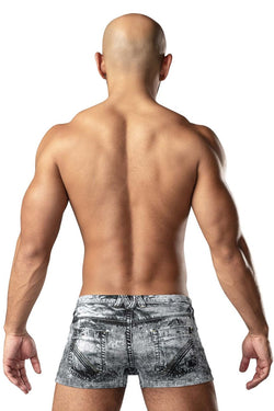 Male Power Men's Underwear 145-286 Dirty Denim Mini Short Color Denim Print thumbnail 3
