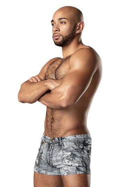 Male Power Men's Underwear 145-286 Dirty Denim Mini Short Color Denim Print thumbnail 4