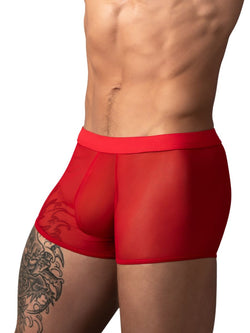 Male Power Men's Underwear 145-307 Mesh 2 Mini Short Trunks Color Red thumbnail 2