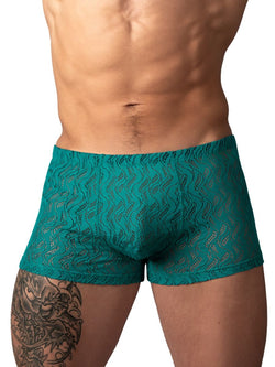 Male Power Men's Underwear 150-305 Ripple Pouch Short Trunks Color Teal thumbnail 2
