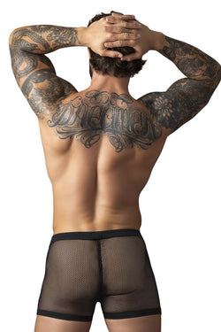Male Power Men's Underwear 152-11C Fishnet 2 Pouch Short Color Black thumbnail 3