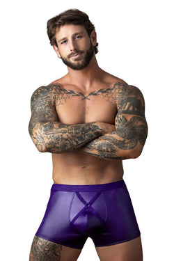 Male Power Men's Underwear 152-302 Eggplant Crossover Short Color Plum thumbnail 2
