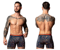 Male Power Men's Underwear 160-299 Soo Cumfy Boxer Brief Color Navy-Orange thumbnail 1