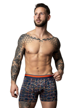 Male Power Men's Underwear 160-299 Soo Cumfy Boxer Brief Color Navy-Orange thumbnail 2