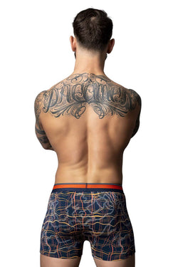 Male Power Men's Underwear 160-299 Soo Cumfy Boxer Brief Color Navy-Orange thumbnail 3