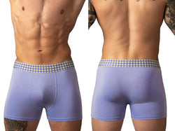 Male Power Men's Underwear 161-306 So Comfy Gingham Boxer Brief in Purple Color Purple thumbnail 1