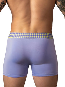 Male Power Men's Underwear 161-306 So Comfy Gingham Boxer Brief in Purple Color Purple thumbnail 3