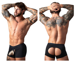 Male Power Men's Underwear 162-304 Open Ended Moonshine Short Open Front Elastic Cock Ring Color Black thumbnail 1