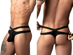 Male Power Men's Underwear 237-308 Eco Cozy Cutout Thong Color Black thumbnail 1